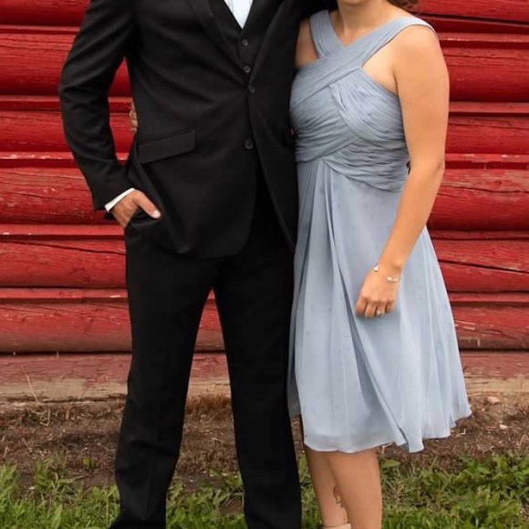 Light purple/grey Azazie dress - Picture 5 of 5